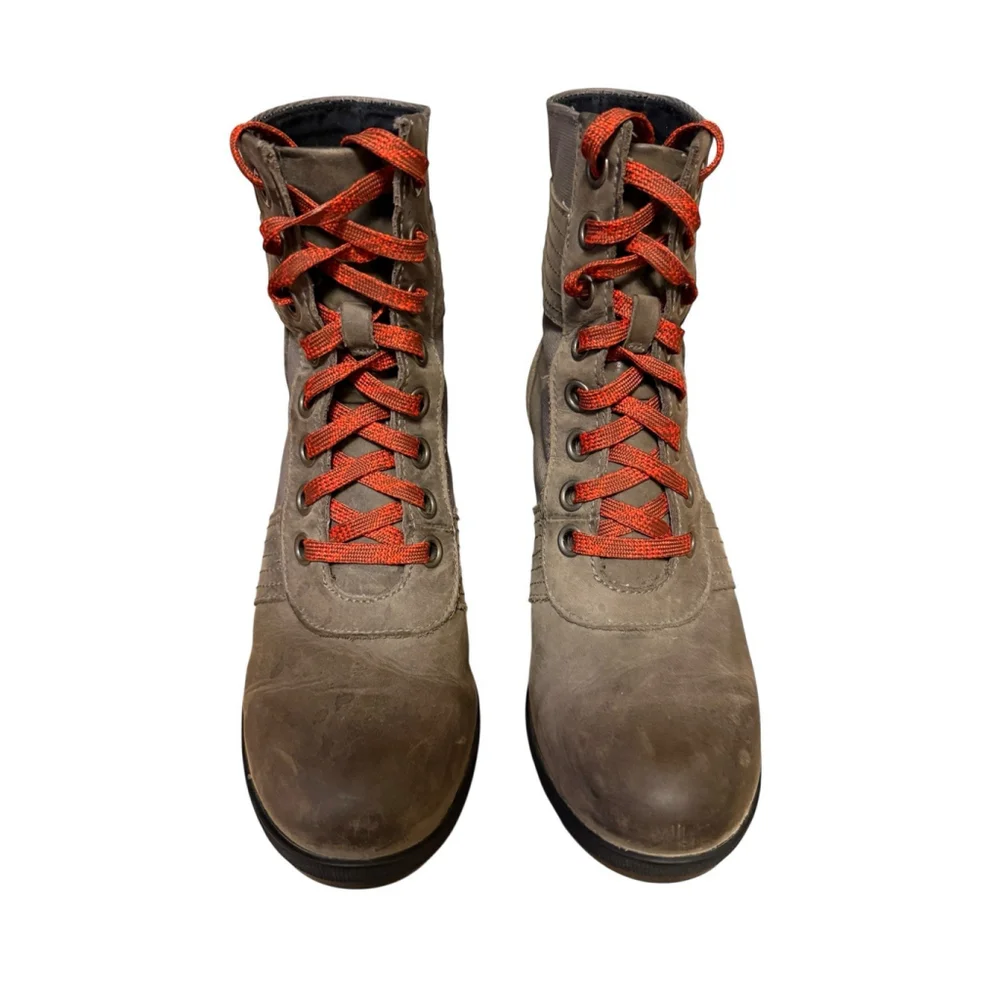 Sorel‎ Boot Women’s Size 8.5 Leather Lexie Lace Up Wedge Waterproof Quarry Grey